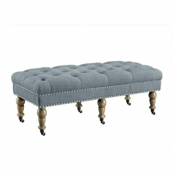 Linon Home Dcor 50 in. Isabelle Washed Blue Linen Bench 368253BLU01U
